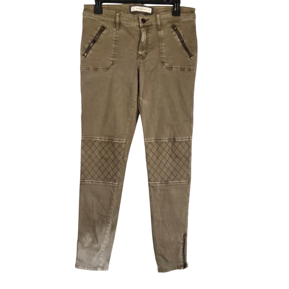 Y2K Abercrombie & Fitch Moto Skinny Quilted Zip Pants Cyberpunk Gorpcore Size 28